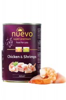 NUEVO консервы для взрослых кошек с курицей и креветками, 400 г.